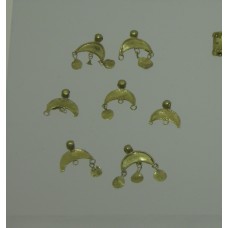 Gold pendants, crescent with sphere on top